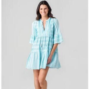 SAYLOR Rhoda Ruffle Tiered Mini Dress Size XS 100% Cotton Embroidered